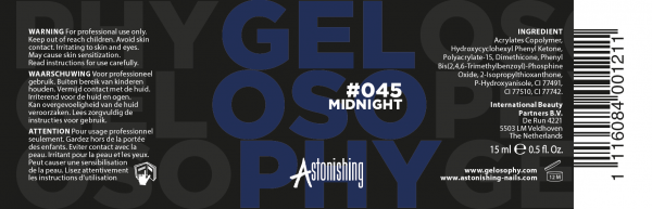 Gelosophy Gel Nail Polish - Gēla nagu laka #045 Midnight