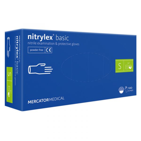 Nitrylex® Basic – Nitrila cimdi bez pūdera (S izmērs)