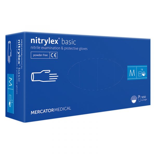 Nitrylex® Basic – Nitrila cimdi bez pūdera (M izmērs)