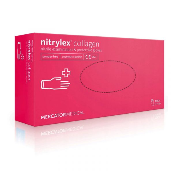 Nitrylex® Pink Collagen – Nitrila cimdi bez pūdera